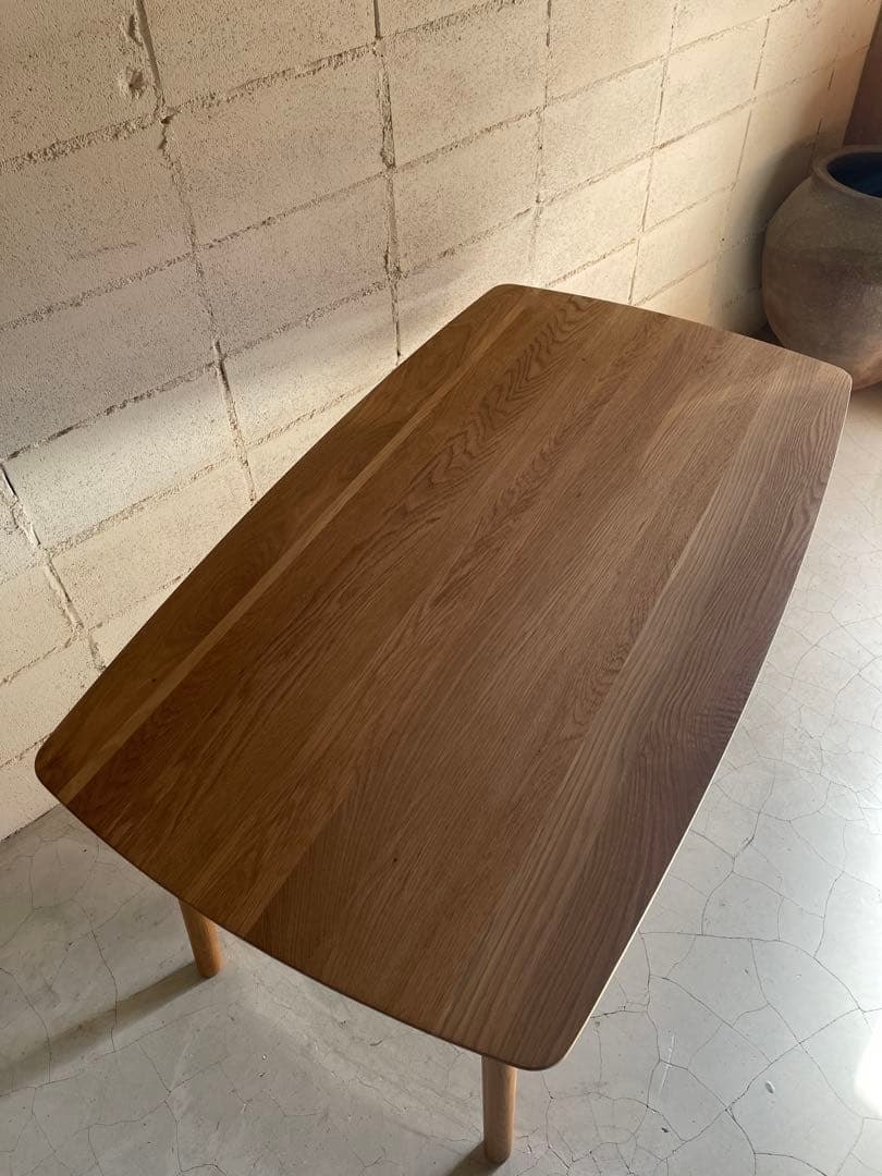 美品　unico SOLK ソルク ダイニングテーブル　オーク無垢　ラタン棚板