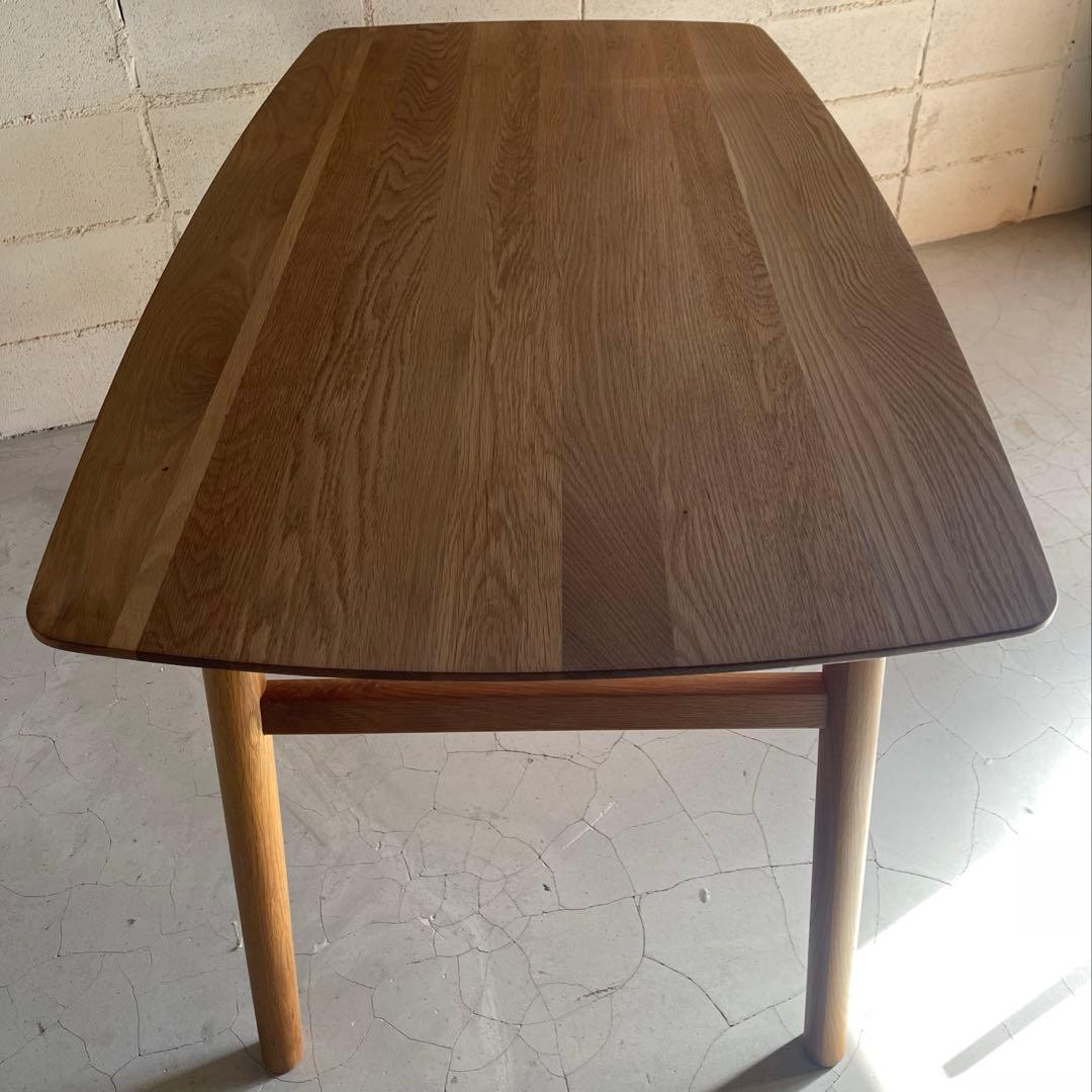 美品　unico SOLK ソルク ダイニングテーブル　オーク無垢　ラタン棚板