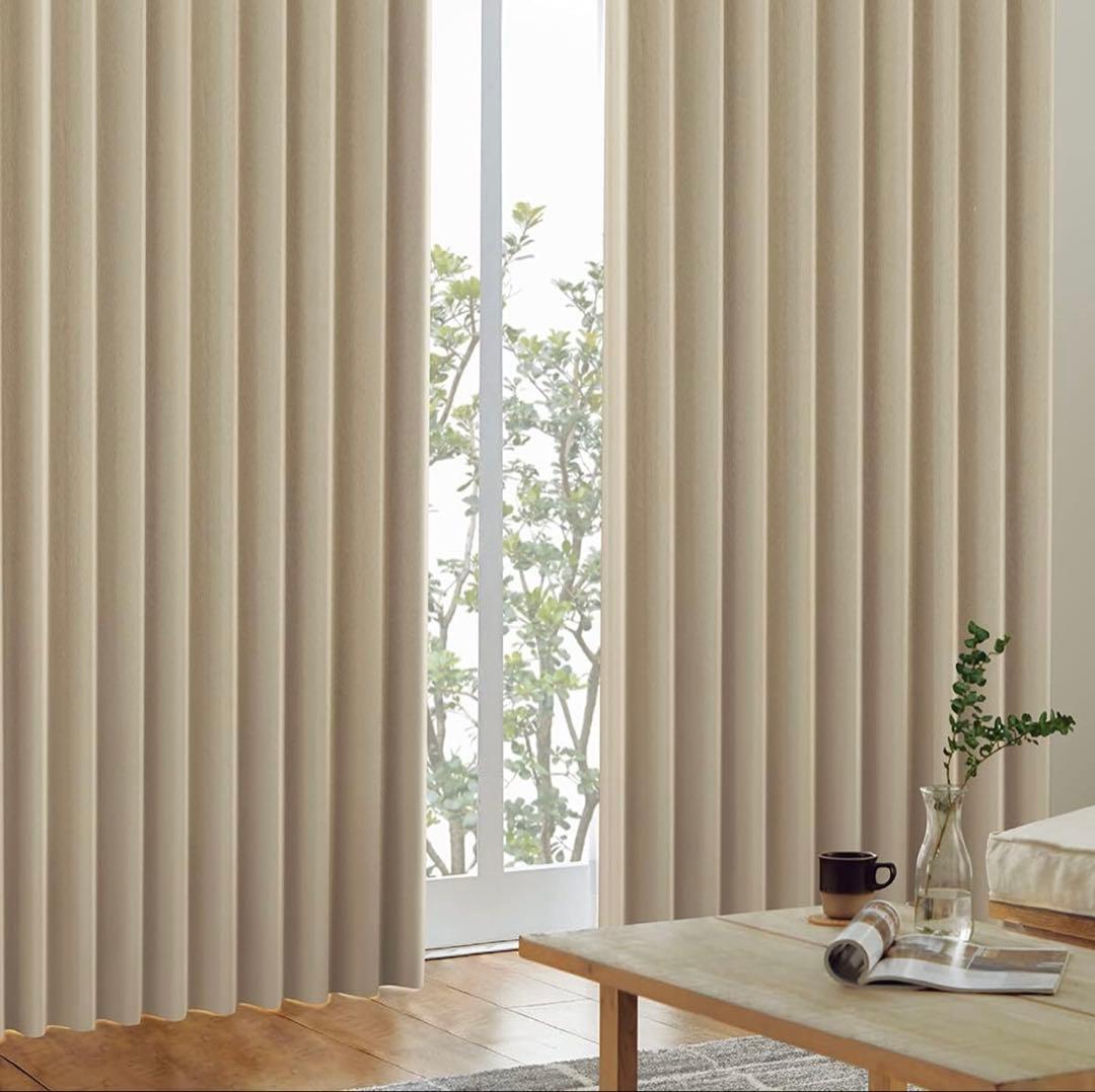 1級遮光カーテン　丈210cm×幅200 [色]ミルクティ