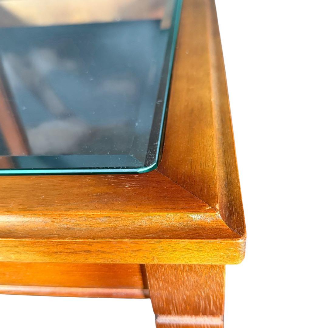 HR904 マルニ木工　ネストテーブル　ガラストップ　サイドテーブル