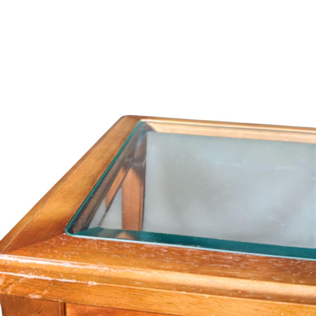 HR904 マルニ木工　ネストテーブル　ガラストップ　サイドテーブル