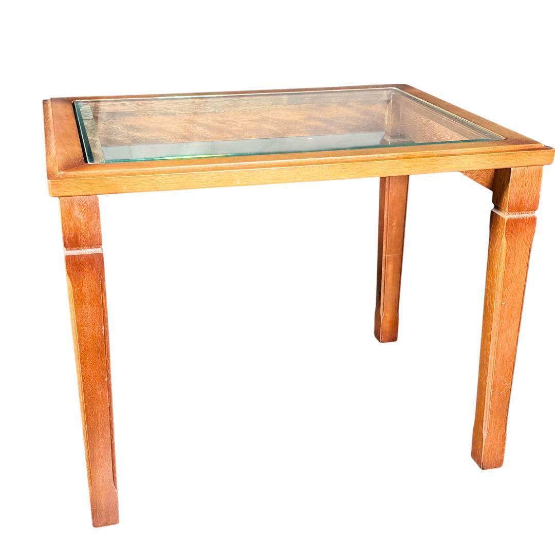 HR904 マルニ木工　ネストテーブル　ガラストップ　サイドテーブル