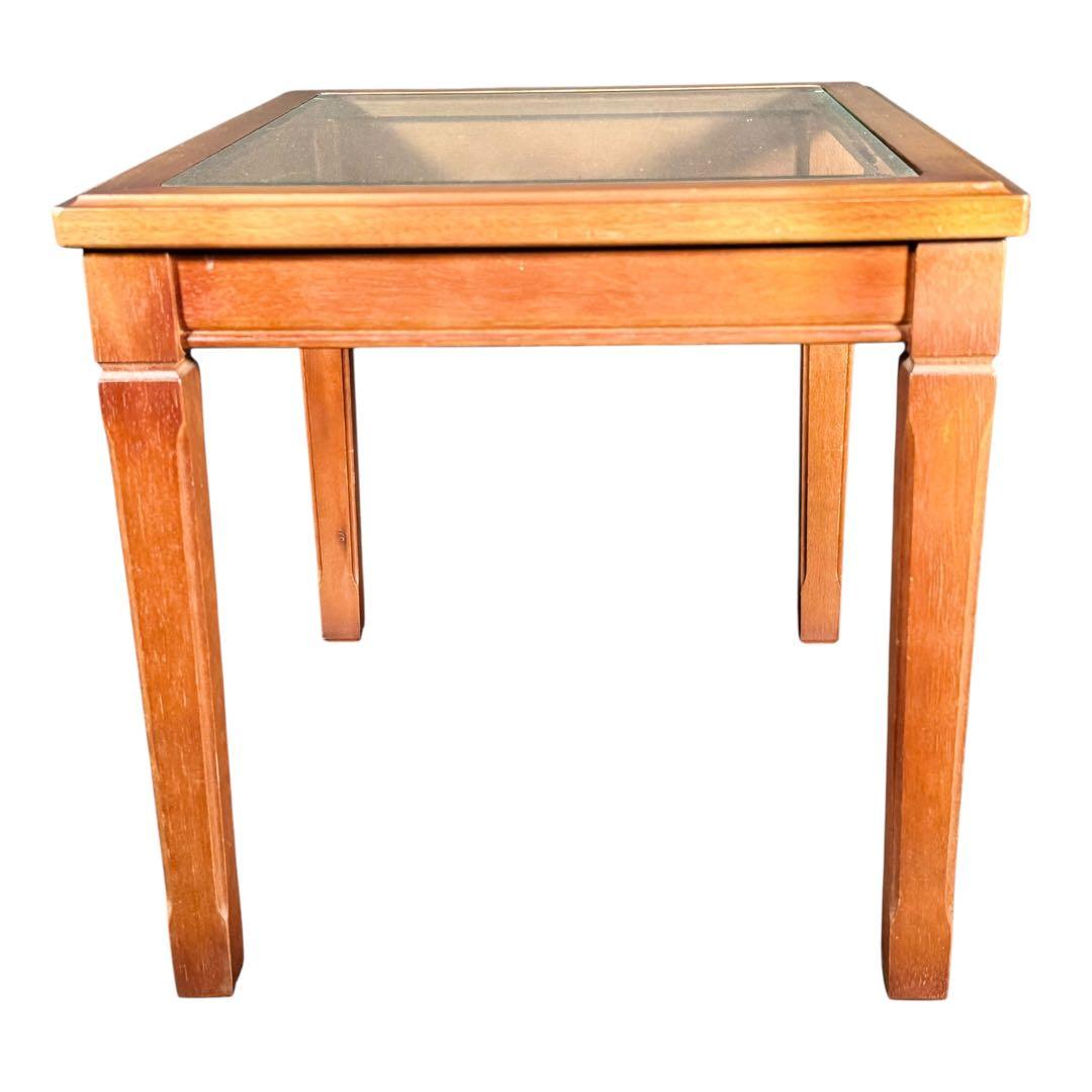 HR904 マルニ木工　ネストテーブル　ガラストップ　サイドテーブル