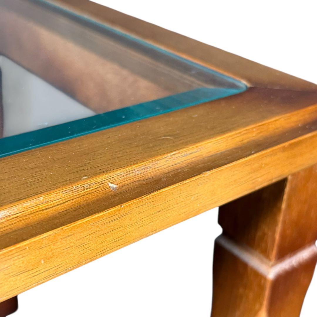 HR904 マルニ木工　ネストテーブル　ガラストップ　サイドテーブル