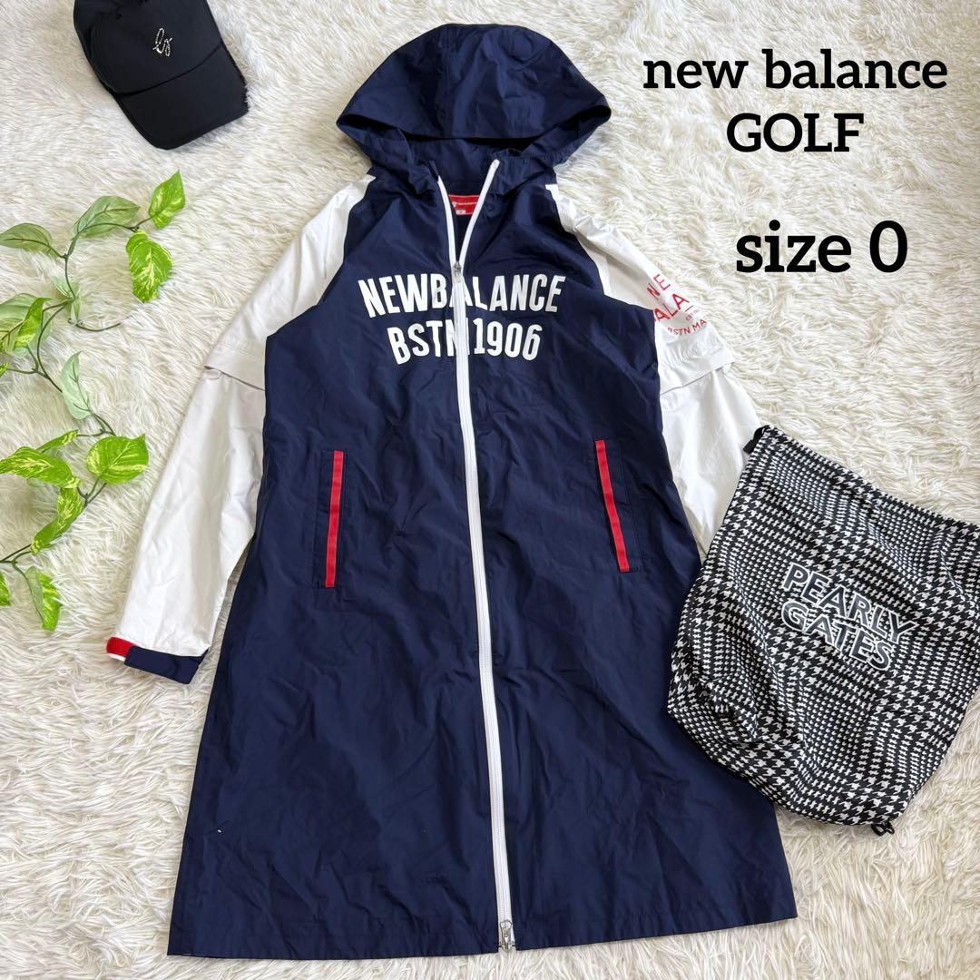 【ニューバランスゴルフ】美品 レインウェア ワンピース ネイビー 0 レディース