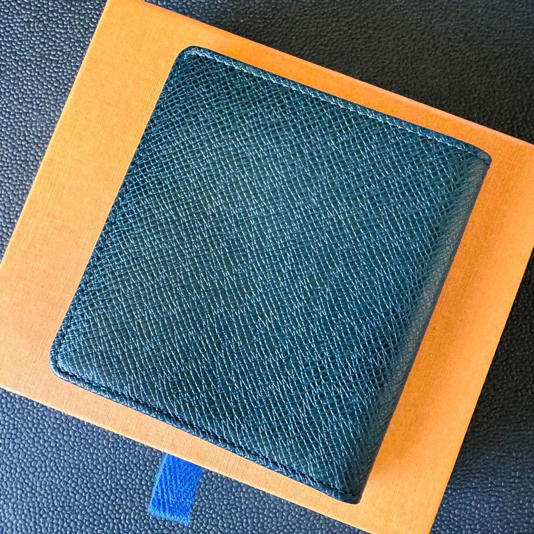 LOUIS VUITTON タイガ ポルトビエ カルトブルー 折り財布 外観極美
