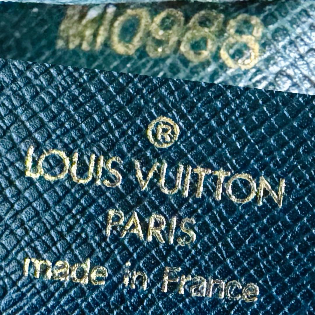 LOUIS VUITTON タイガ ポルトビエ カルトブルー 折り財布 外観極美