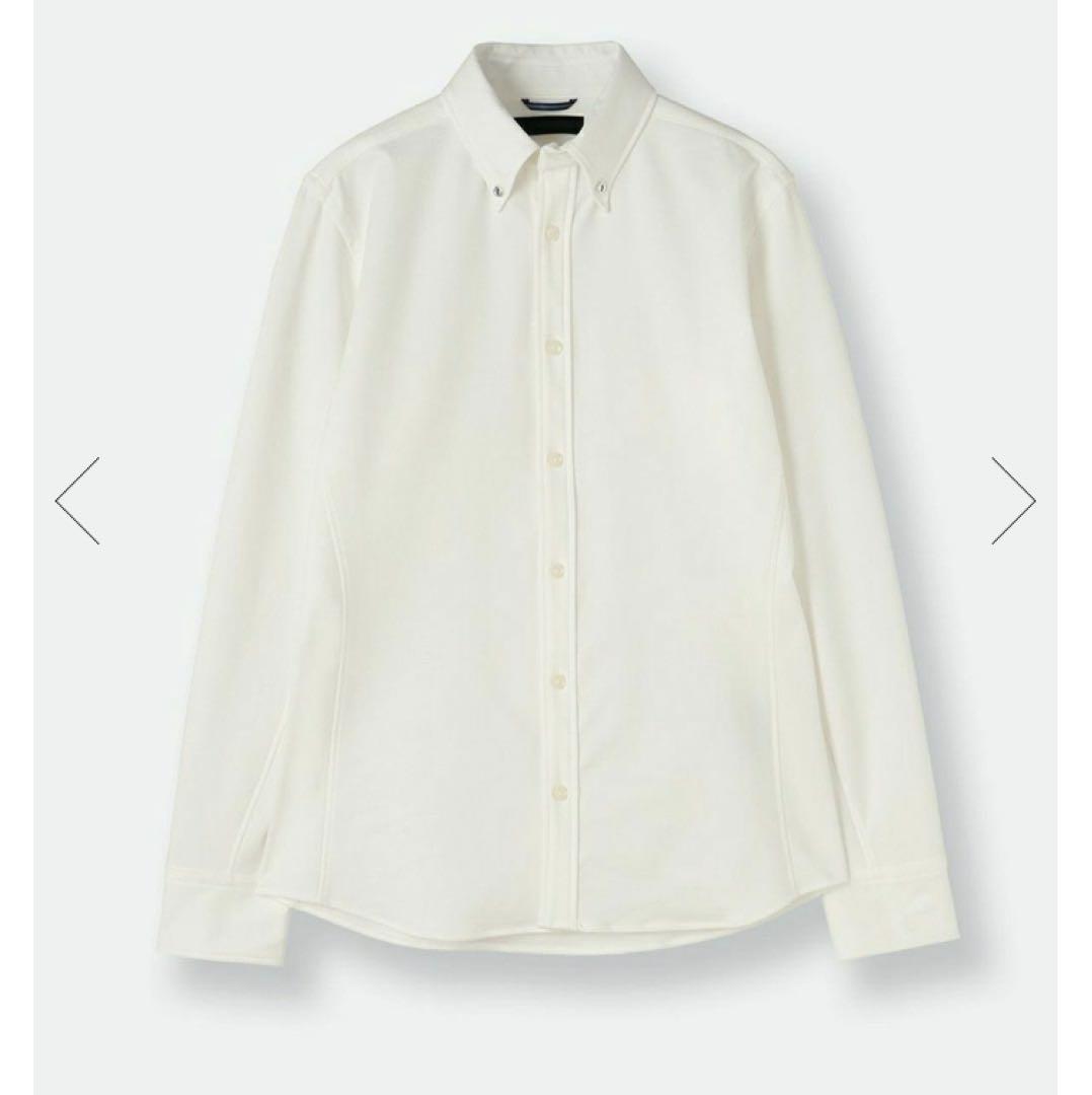 美品 試着junhashimoto ホワイト ジャージー ストレッチ長袖シャツ