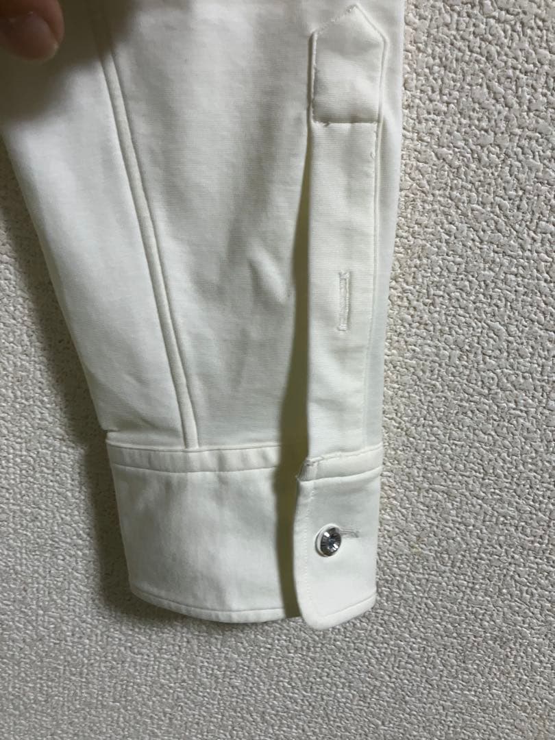 美品 試着junhashimoto ホワイト ジャージー ストレッチ長袖シャツ