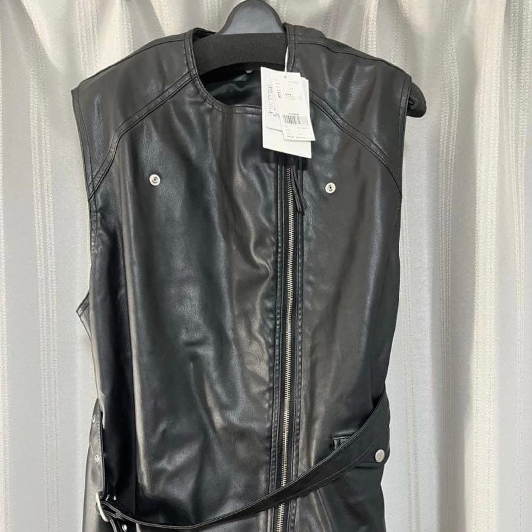 値下げRIDERS SYNTHETIC LEATHER VEST JACKET