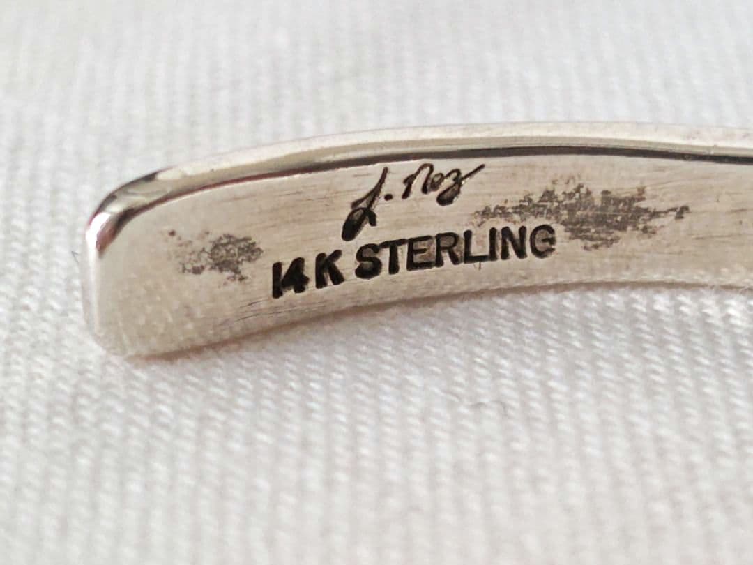 ジュリアン ネズ NAVAJO ナバホ シルバー 14K バングル ブレスレット