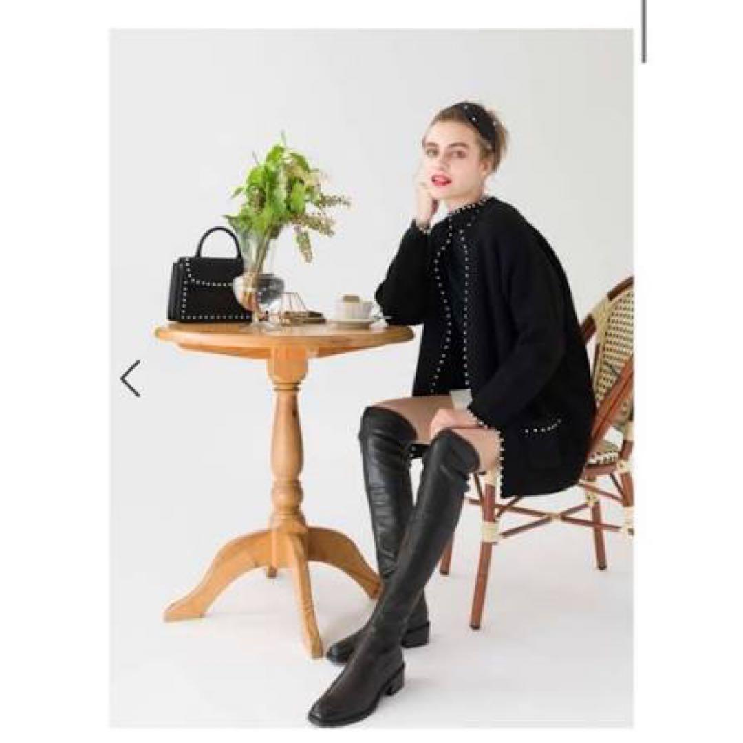 ツルバイマリコオイカワ　パールカーディガン　ロング丈