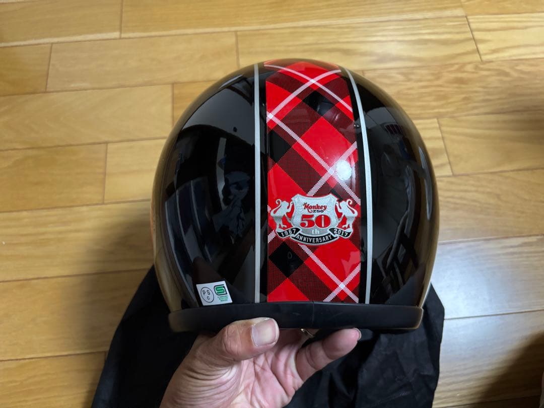 ホンダ Monkey 50周年記念 ヘルメット チェック柄 ブラック系 多分L