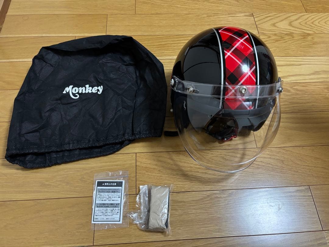 ホンダ Monkey 50周年記念 ヘルメット チェック柄 ブラック系 多分L