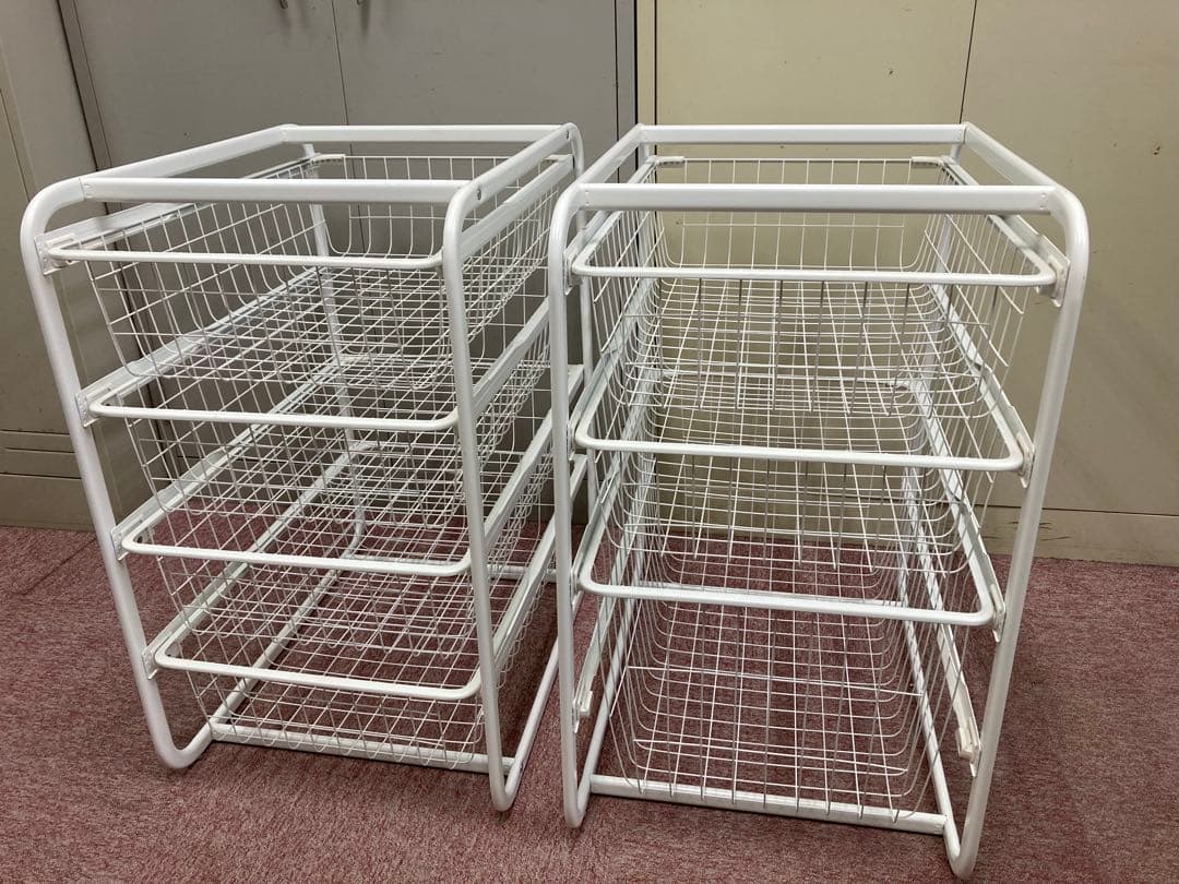 廃番品　IKEA アルゴート４段ラック(1台) 3段ラック(1台) 2台セット