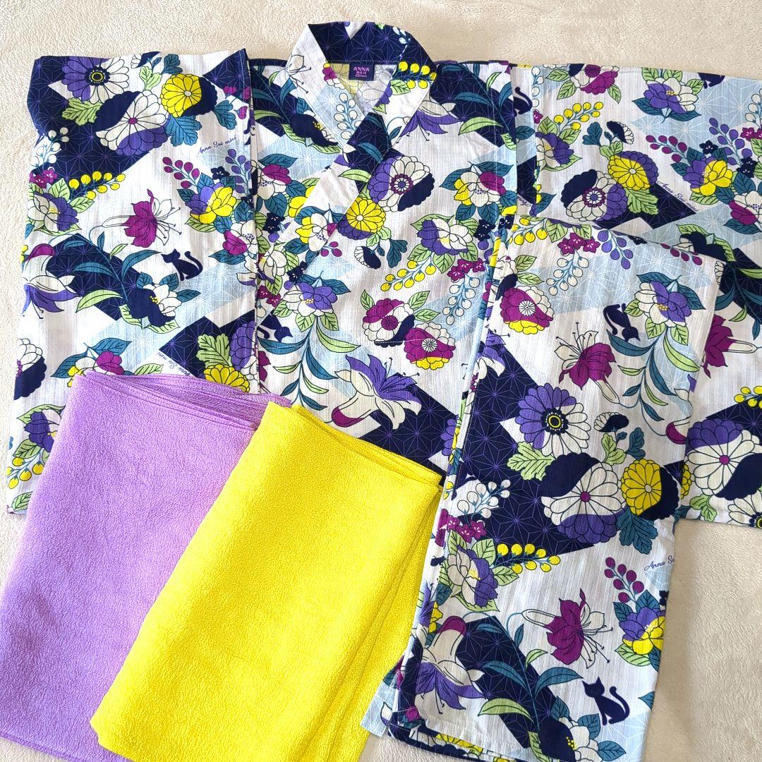 アナスイミニ　浴衣　140 レトロモダン浴衣　女の子