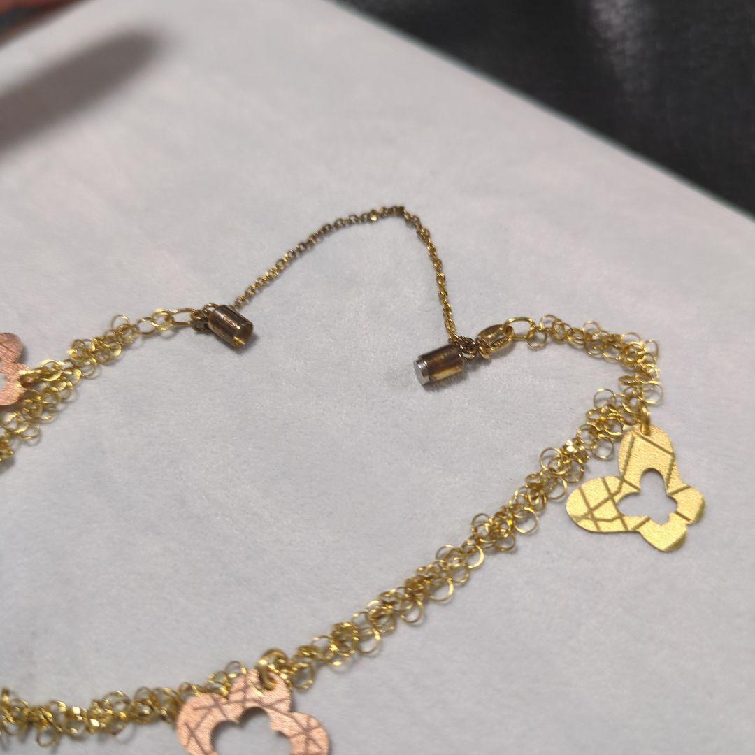 K18　Au750　ゴールド　金　花　蝶々　ブレスレット　アクセサリー