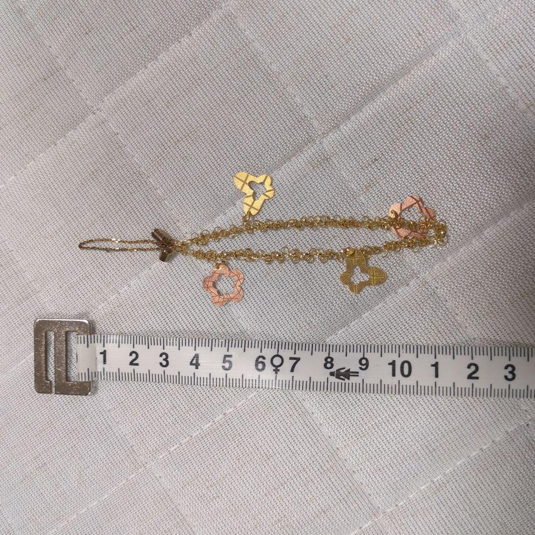 K18　Au750　ゴールド　金　花　蝶々　ブレスレット　アクセサリー