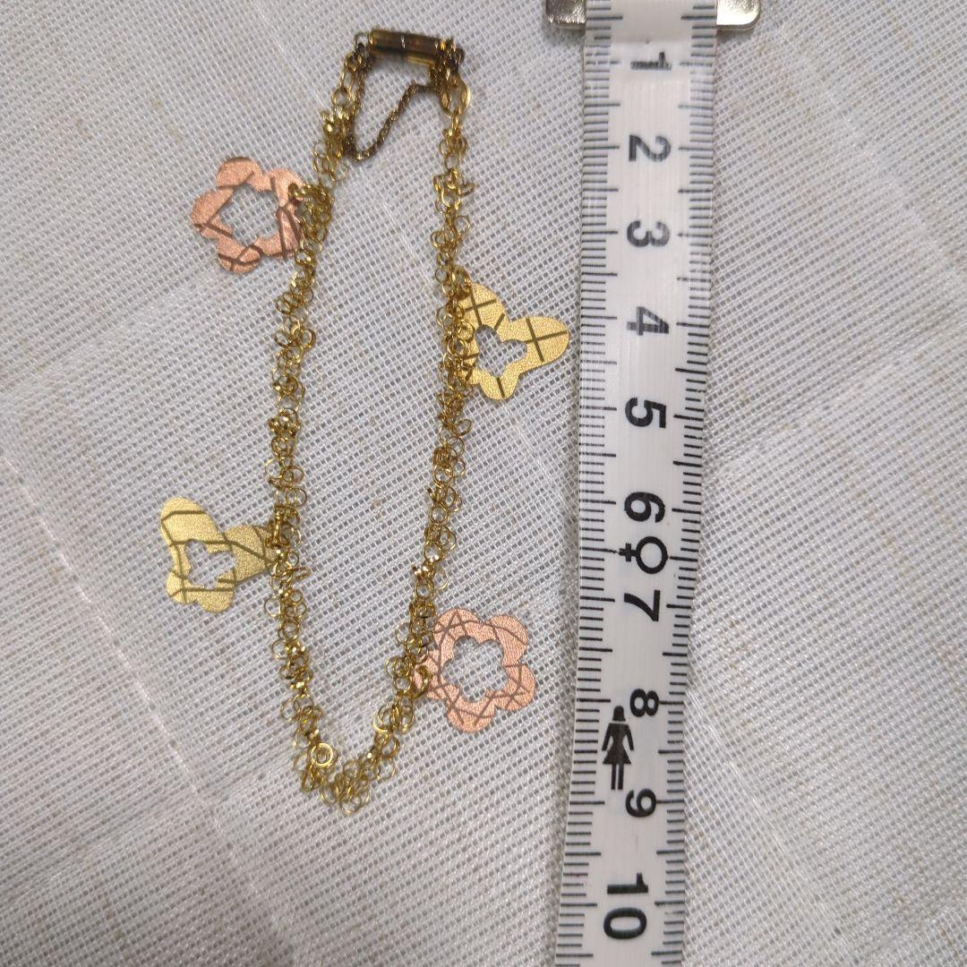 K18　Au750　ゴールド　金　花　蝶々　ブレスレット　アクセサリー