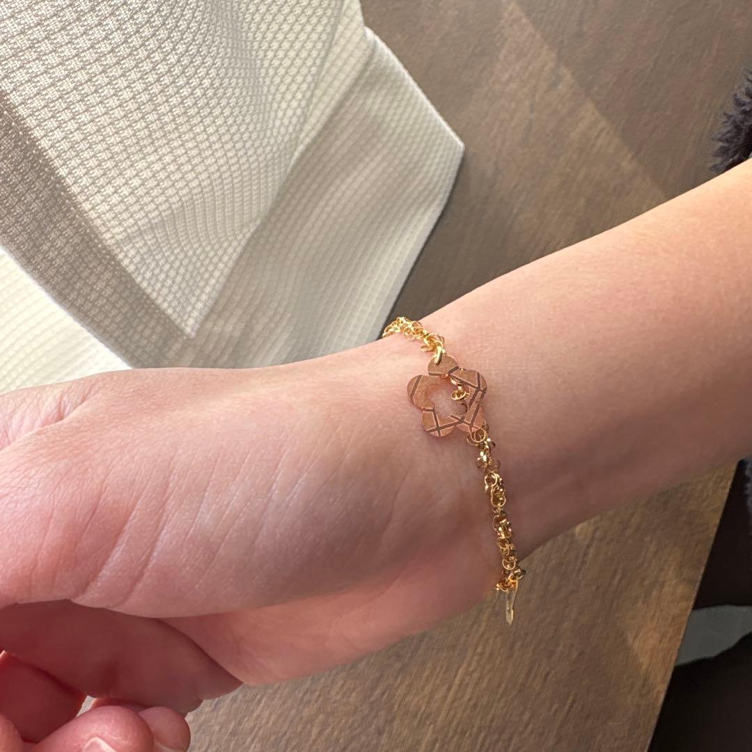 K18　Au750　ゴールド　金　花　蝶々　ブレスレット　アクセサリー