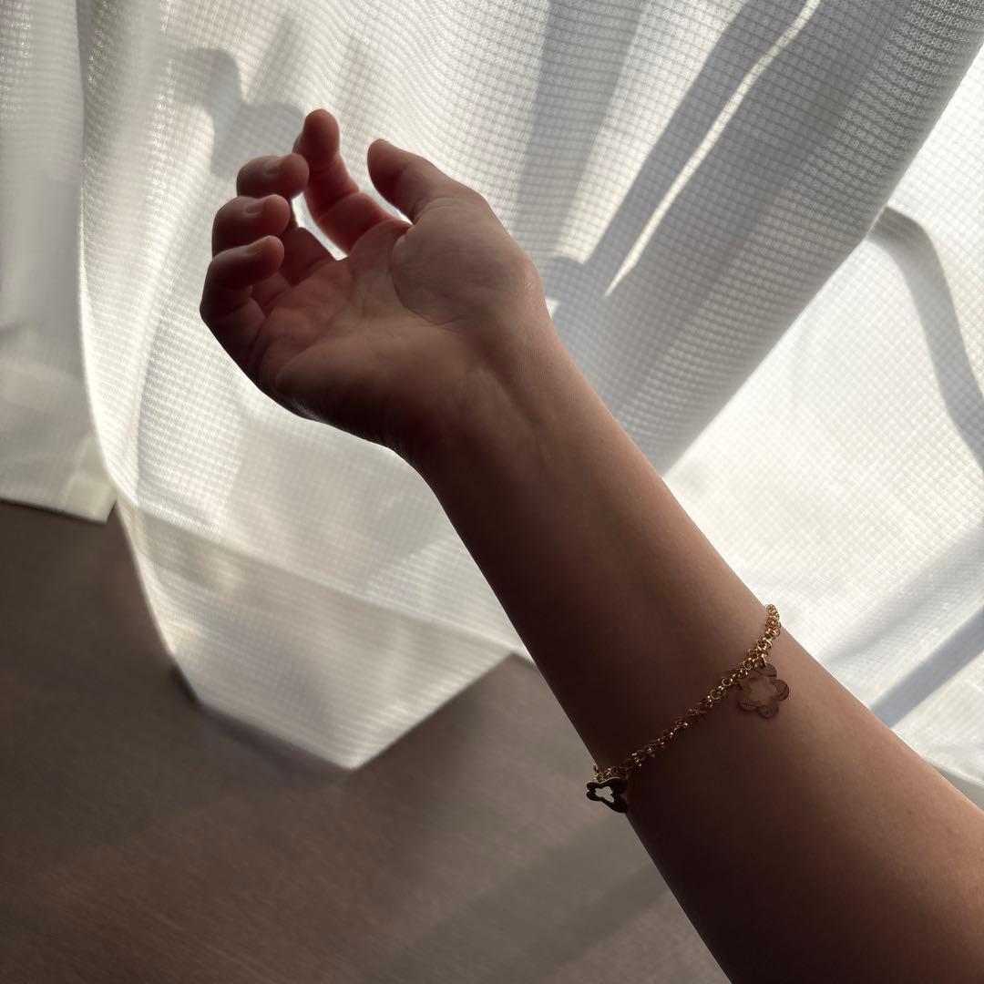 K18　Au750　ゴールド　金　花　蝶々　ブレスレット　アクセサリー