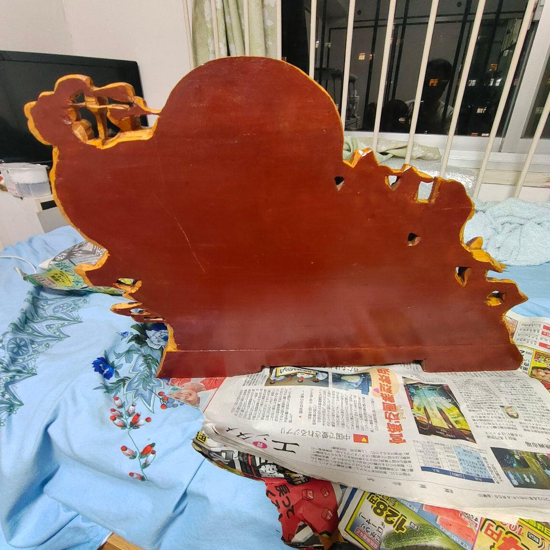 中国神話テーマ 木製彫刻 大きめ