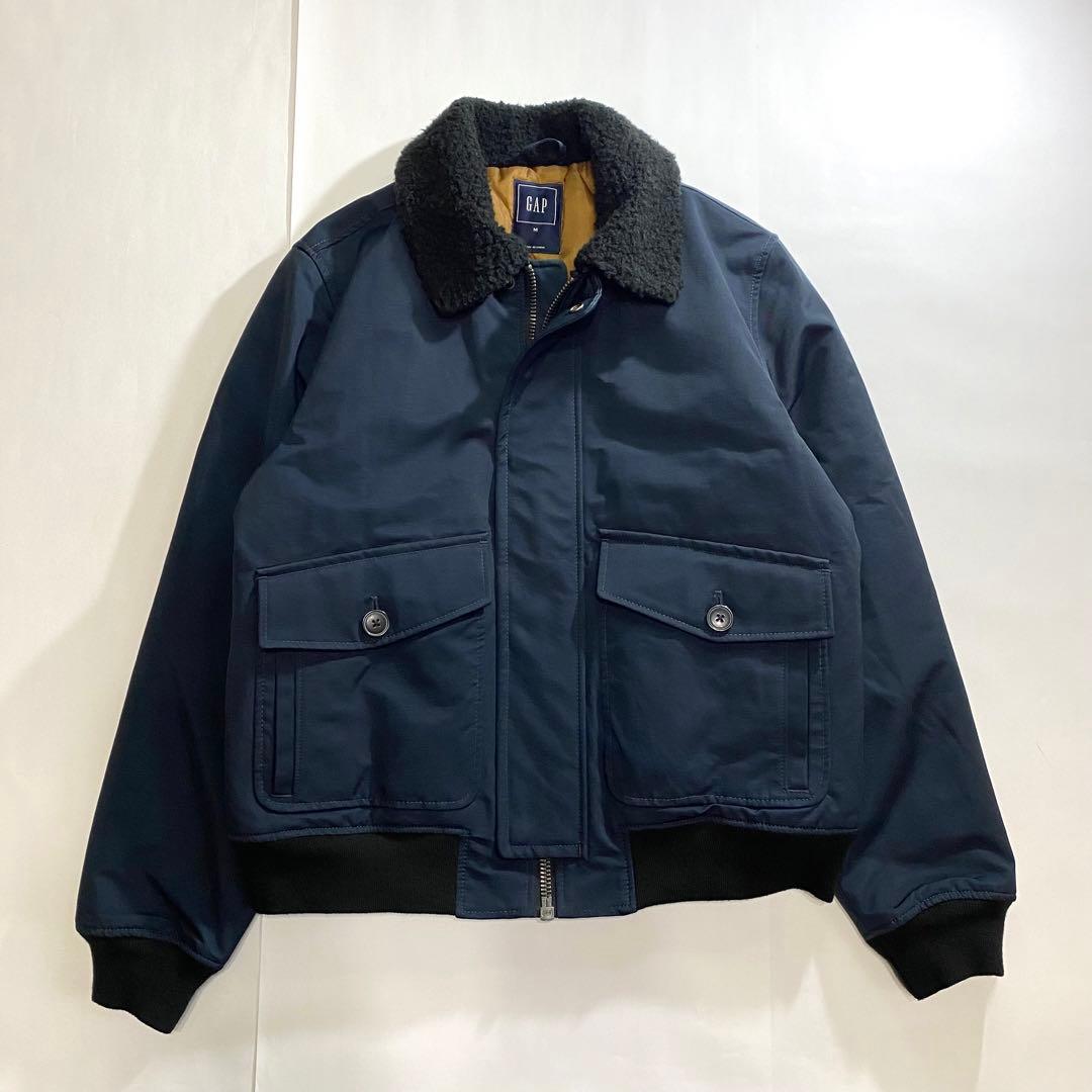 GAP ギャップ B15 G1 フライトジャケット 襟ボア ネイビー M 短丈