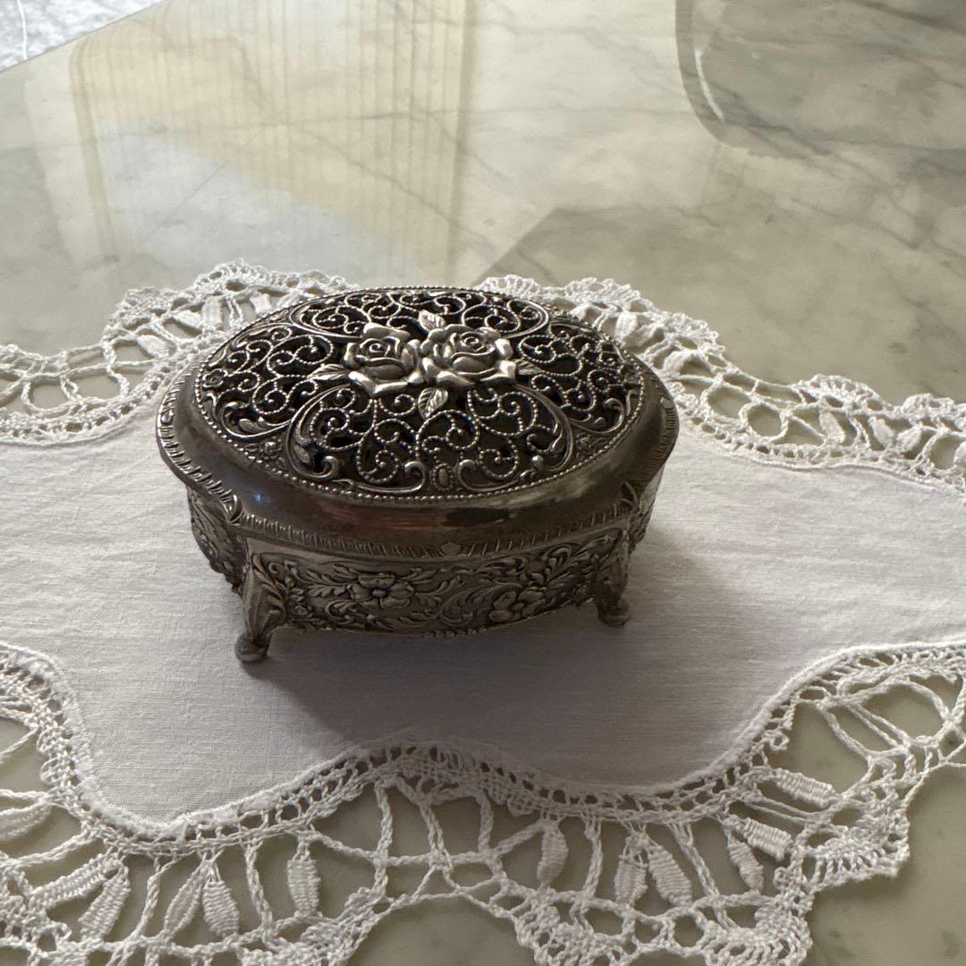 フランス　アンティーク　ヴィンテージ　ジュエリーケース　バラ