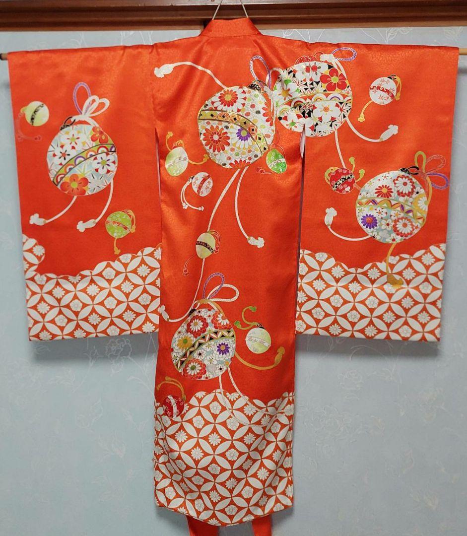 NA124アンティーク子供着物正絹七五三着丈100センチ裄丈46センチ綺麗美品