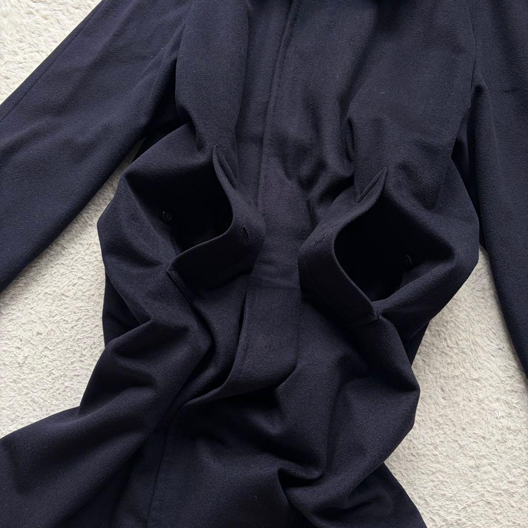 【極美品】バーバリーズ ステンカラーコート カシミヤ50% ホースロゴ ネイビー