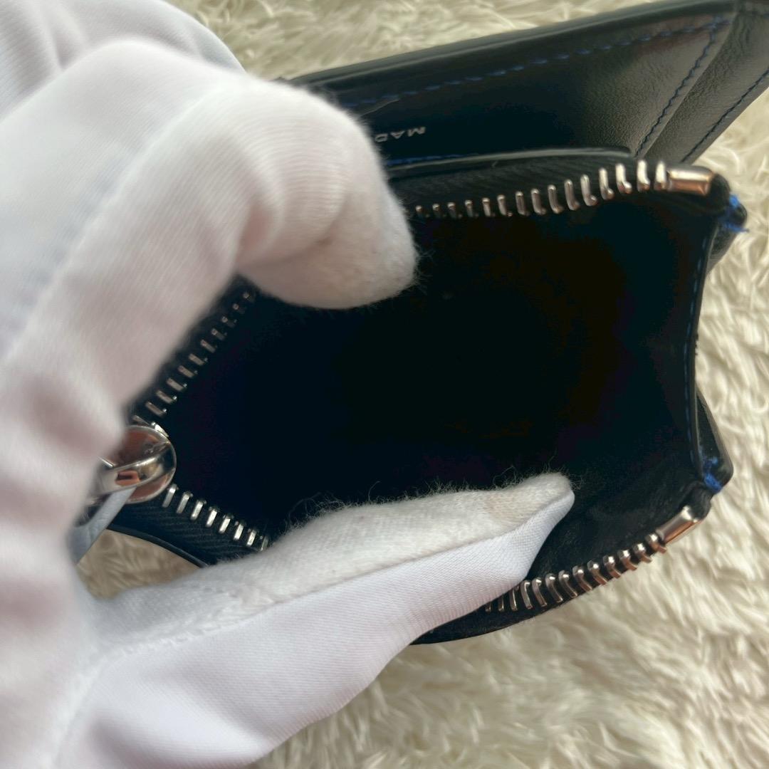 MARNI マルニ 二つ折り財布 バイカラー ブルー×ブラック レザー