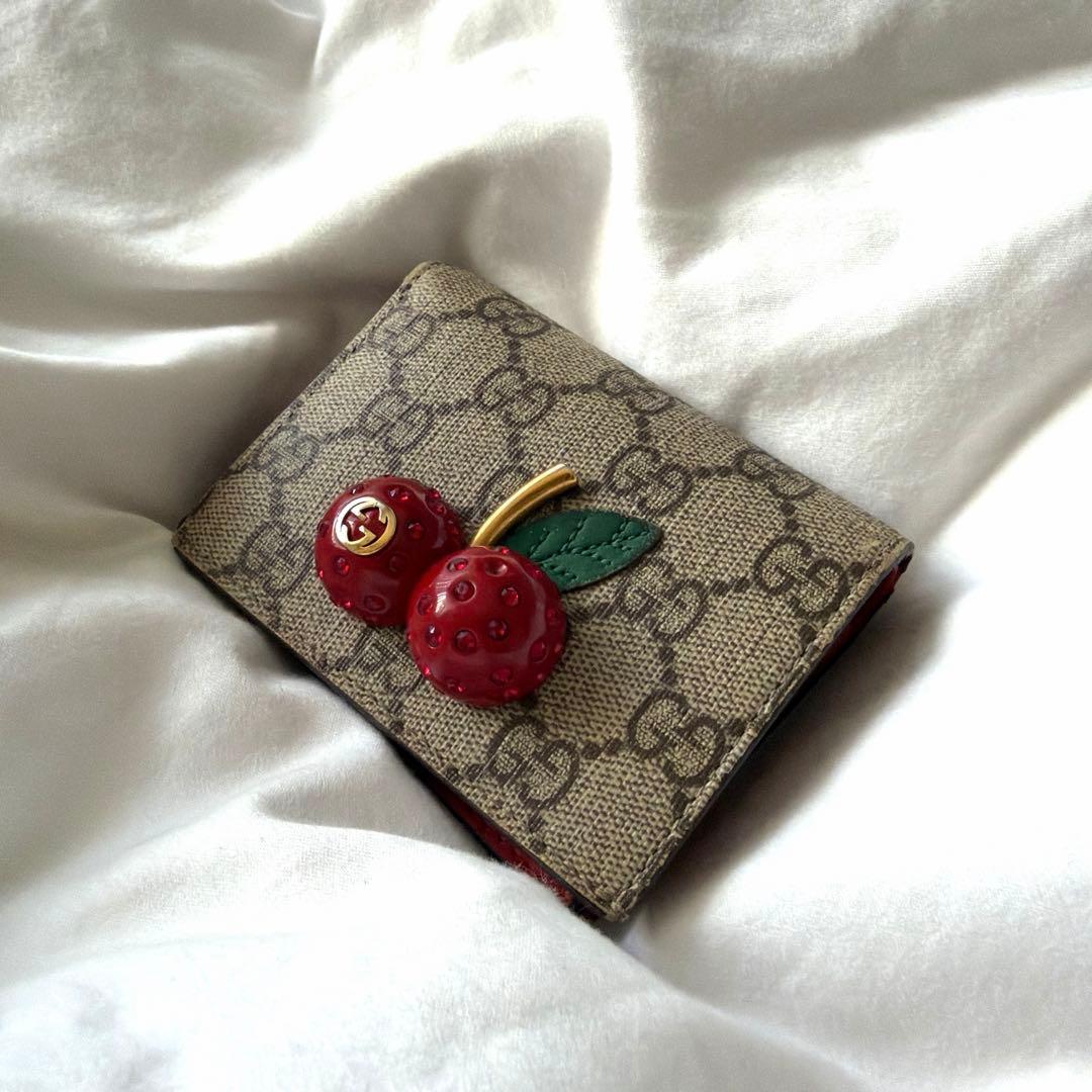 【hana＠】チェリー付きGGスプリームキャンバス二つ折り財布