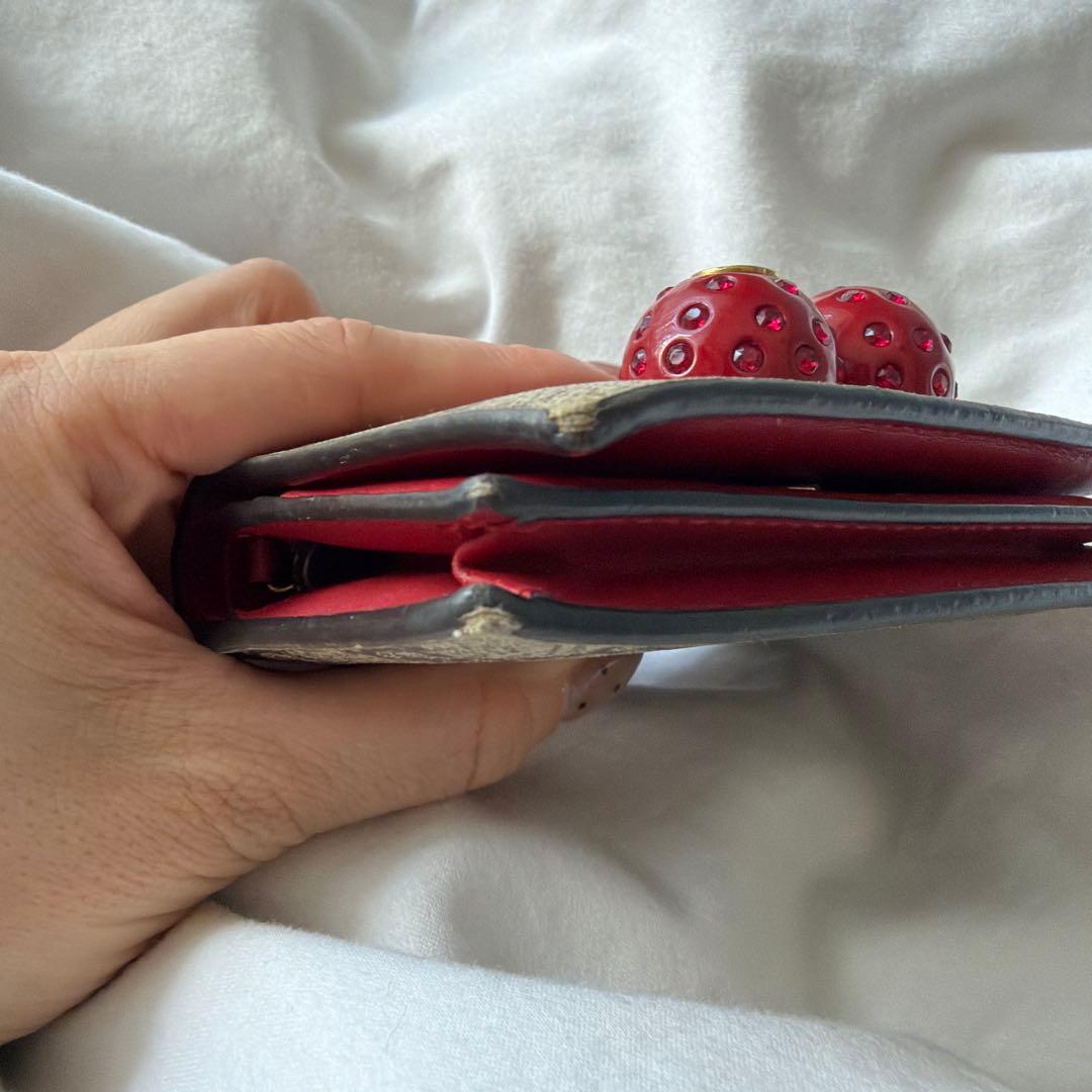 【hana＠】チェリー付きGGスプリームキャンバス二つ折り財布