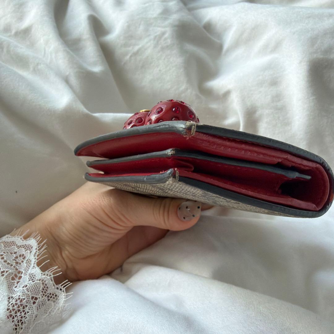 【hana＠】チェリー付きGGスプリームキャンバス二つ折り財布