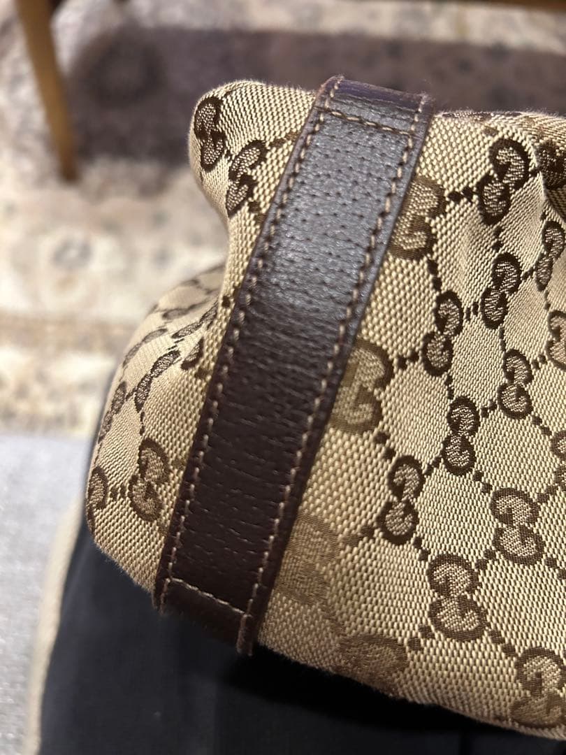 美品☆GUCCI グッチ アビーGGキャンバスレザーワンショルダートートバッグ