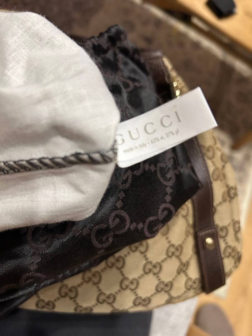 美品☆GUCCI グッチ アビーGGキャンバスレザーワンショルダートートバッグ