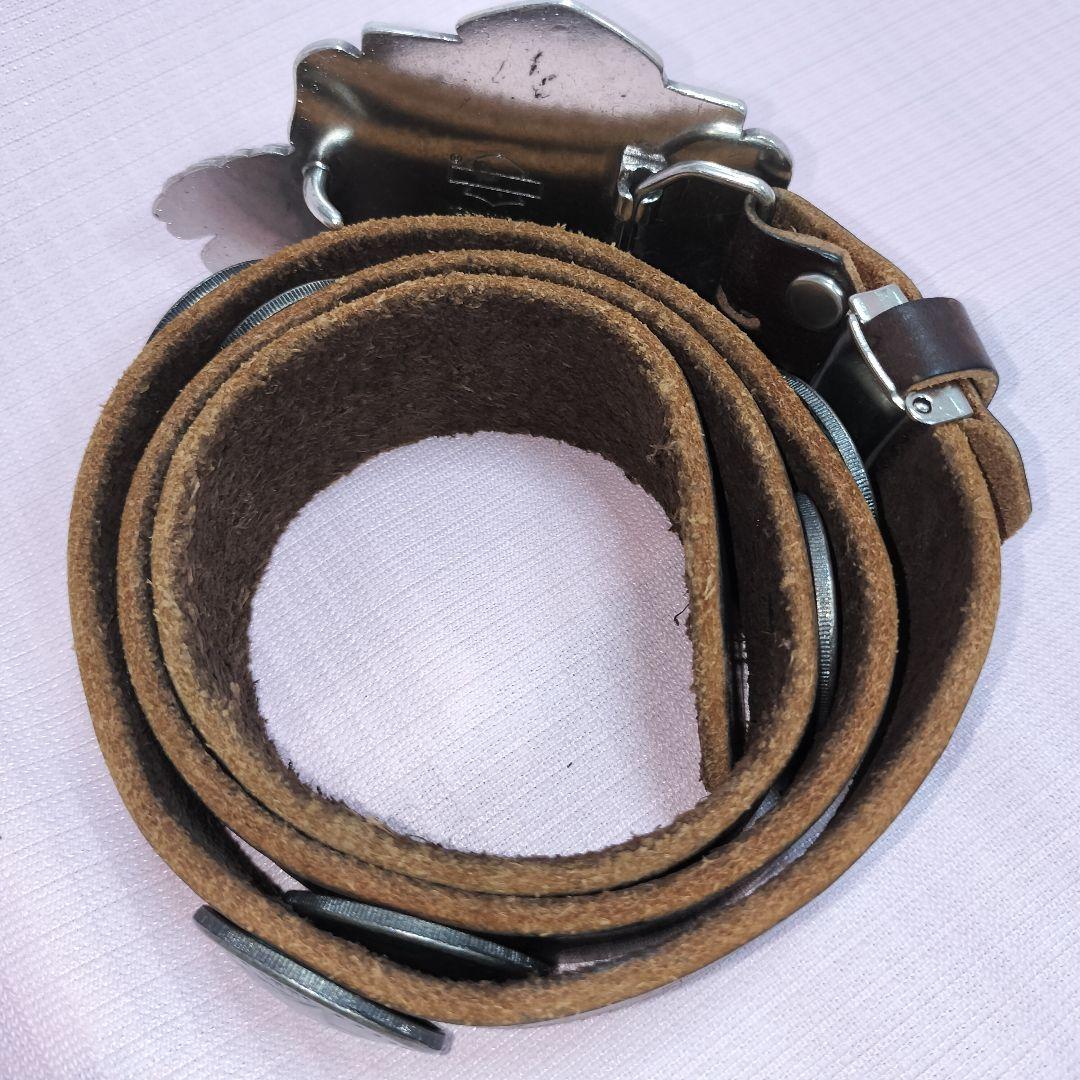 ハーレー ベルト モルガンダラー 6連 コンチョ ヴィンテージ　　レザー