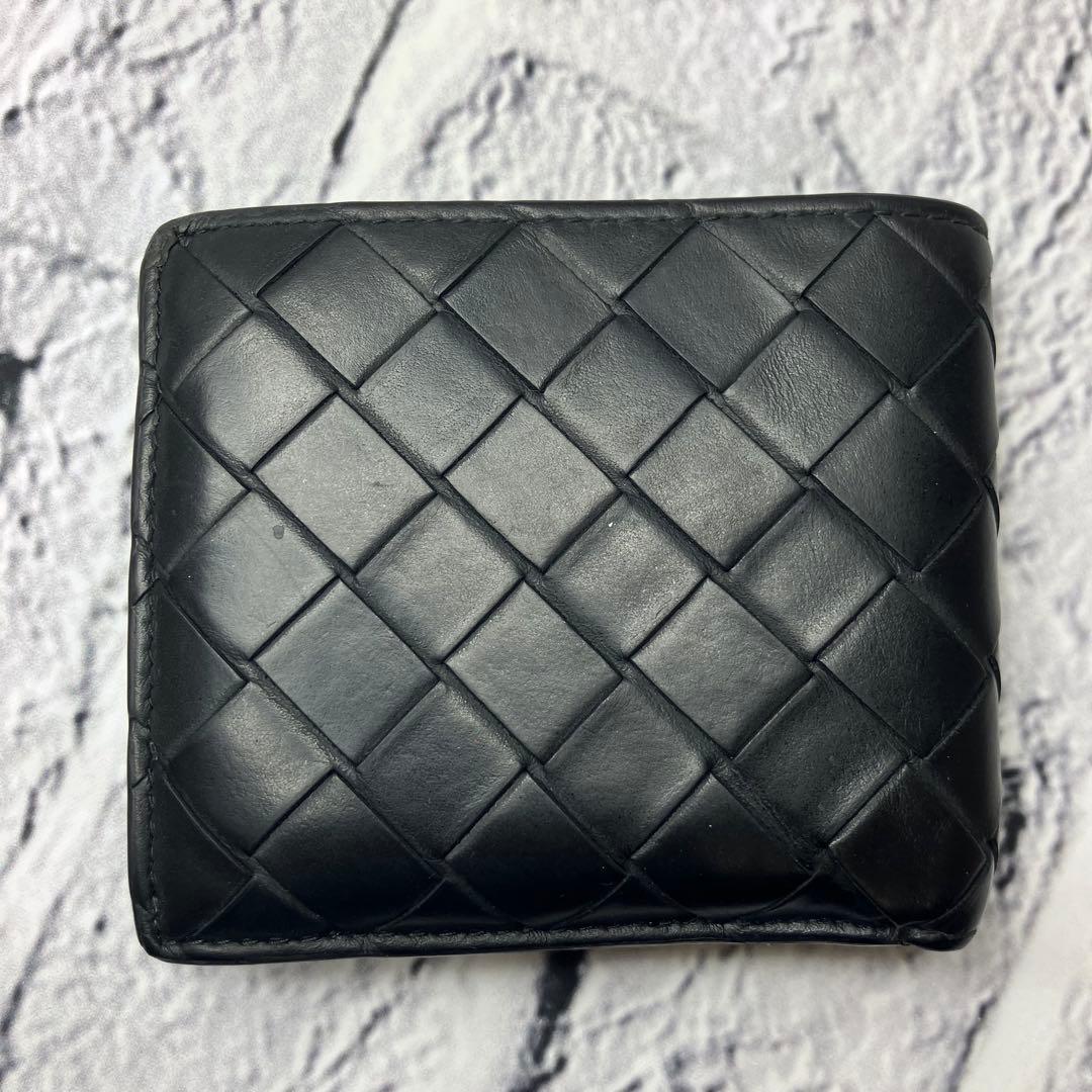 ボッテガヴェネタ✨近年 RFID搭載 マキシイントレチャート 本革 折り財布 黒