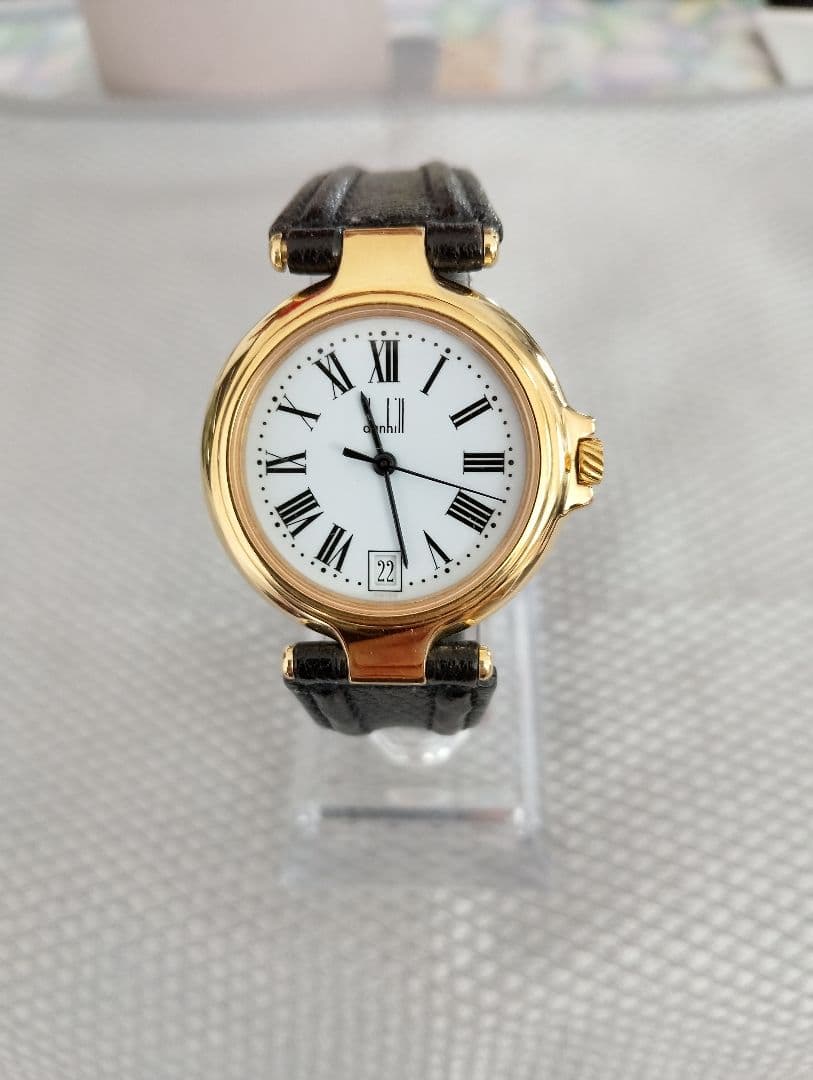 Dunhill ダンヒル　メンズ腕時計 クォーツ　純正ベルト　電池新品　稼働品