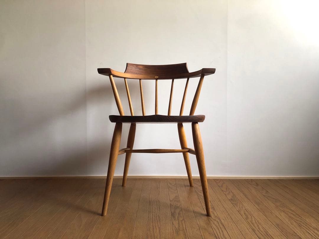 柏木工 キャプテンチェア ウォールナット&オーク無垢材 アーム付き オイル仕様