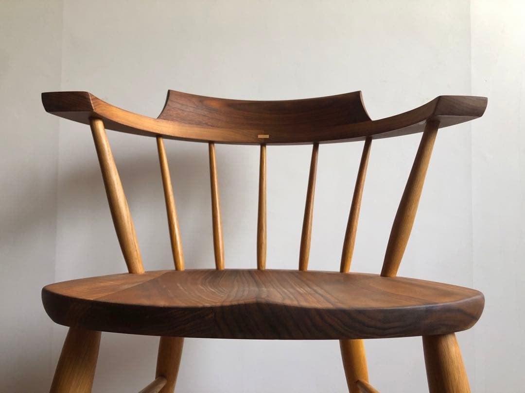 柏木工 キャプテンチェア ウォールナット&オーク無垢材 アーム付き オイル仕様