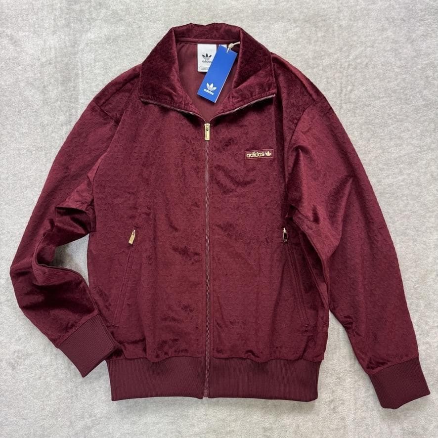 Lサイズ 新品 adidas モノトラックトップ モノグラム ベロア