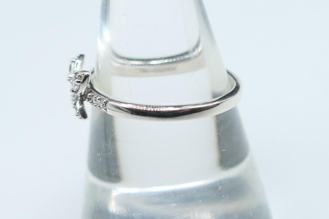 極美品　13号　ANNA SUI　アナスイ　ジルコニア　リング　指輪　蝶　四葉