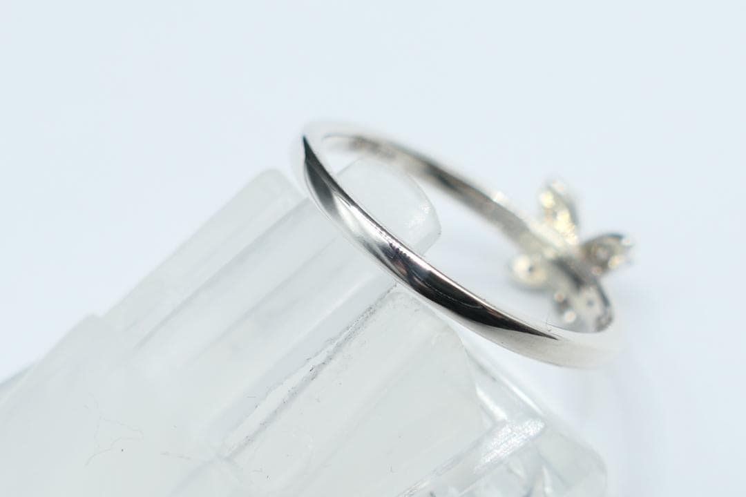 極美品　13号　ANNA SUI　アナスイ　ジルコニア　リング　指輪　蝶　四葉