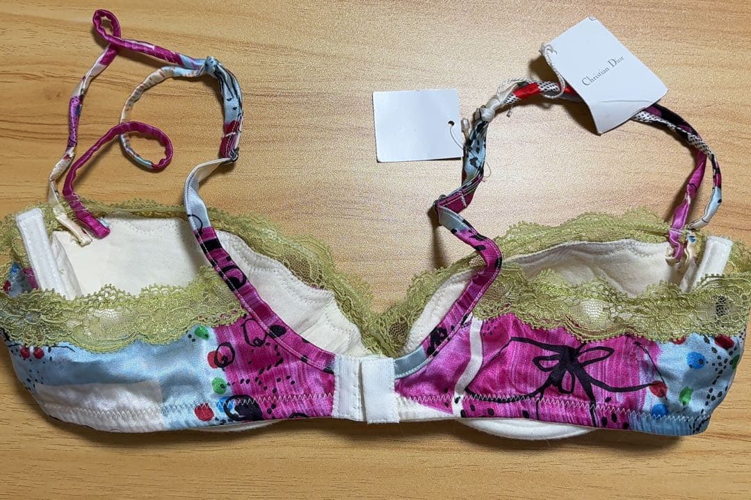 ガリアーノ期 Christian Dior マルチカラープリントシルクブラジャー