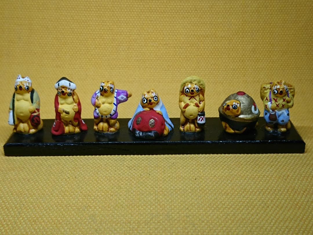 【美品】七福神　たぬき　狸 　陶器　置物　インテリア　工芸品　美術品　A3377