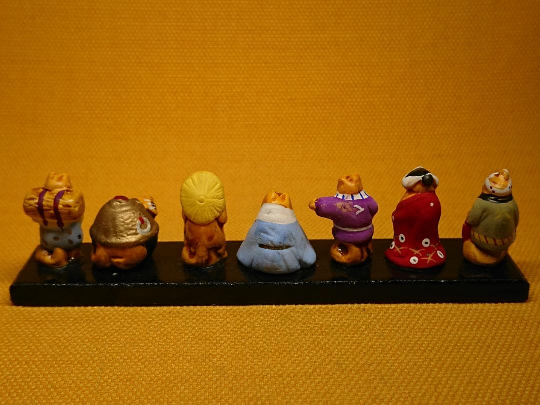 【美品】七福神　たぬき　狸 　陶器　置物　インテリア　工芸品　美術品　A3377