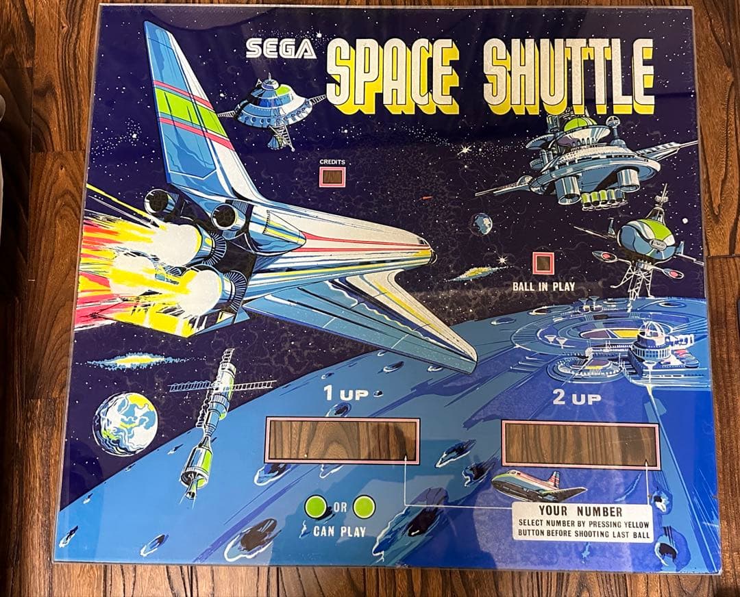 SEGA ゲーム　スペースシャトル　ゲーム機　パネル　ガラス製　アーケードゲーム