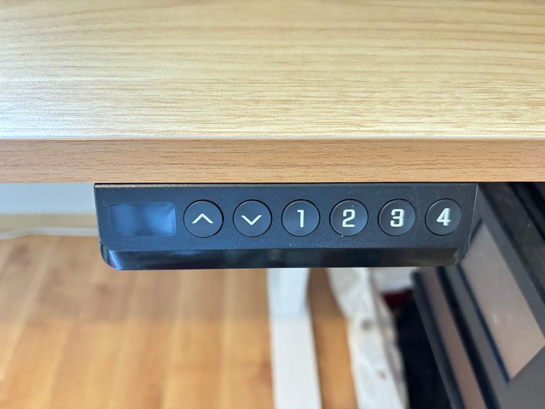 電動式高さ調整ナチュラルウッドデスク