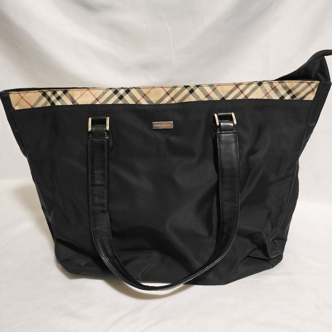 BURBERRY　大容量 トートバッグ　ノバチェック　ナイロン　防水
